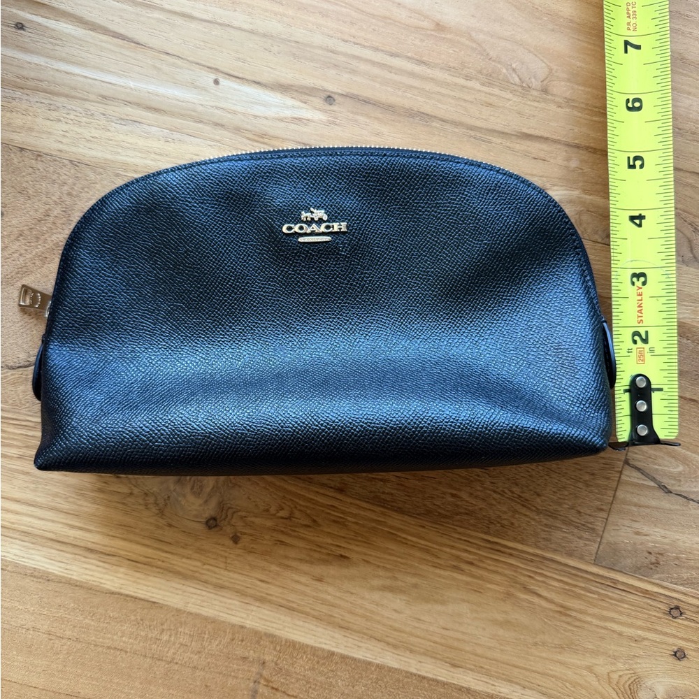 Coach Black Leather Cosmetic Bag - Picture 4 of 7